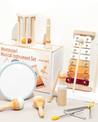 Set d’Instruments de Musique en Bois pour Enfants